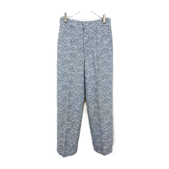 【中古】ドゥロワー Drawer テーパードパンツ ツイード ミックス生地 ブルー系 ホワイト i0619a00357