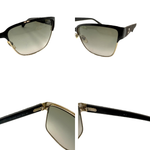 将图片加载到图库查看器，【中古】グッチ GUCCI サングラス ゴールドフレーム ハーフリム風 サイド布 グリーン系レンズ i0522lq01260
