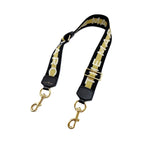 将图片加载到图库查看器，【中古】マークジェイコブス MARC JACOBS ショルダーストラップ ロゴ ラメ ゴールド ブラック ホワイト i0724lq00722
