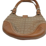 画像をギャラリービューアに読み込む, 【中古】コーチ COACH ハンドバッグ シグネチャー ロゴマーク キャンバス レザー ベージュ ライトブラウン i0627aq02524
