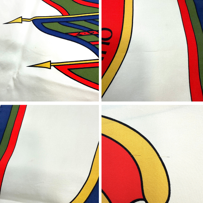 【中古】ロベルタディカメリーノ Roberta di Camerino スカーフ ロゴ おしゃれ オフホワイト レッド カーキ ネイビー i0727tq0113