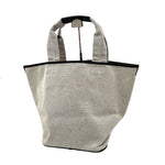 将图片加载到图库查看器，【中古】ドゥロワー Drawer ノベルティトートバッグ キャンバス生地 レザー グレー系 ブラック i0811y00212
