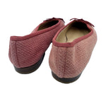 Load image into Gallery viewer, 【中古】シャネル CHANEL フラットシューズ キャンバス レザー リボン くすみレッド 赤系 i0627aq008185
