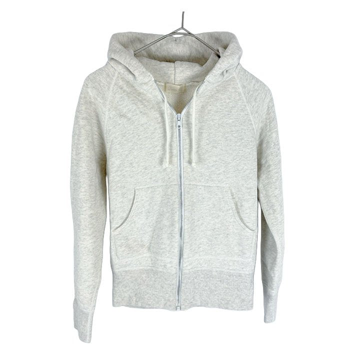 【中古】Drawer ドゥロワー パーカー ライトグレー 裏起毛 ジップアップ コットン100％ i1031h0025