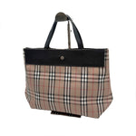 画像をギャラリービューアに読み込む, 【中古】バーバリー BURBERRY トートバッグ チェック柄 ナイロン レザー バイカラー ベージュ系 ブラック i0627aq00487
