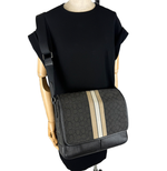 Load image into Gallery viewer, 【中古】COACH コーチ シグネチャー ショルダーバッグ ブラウン ブラック レザー メンズ レディース メッセンジャーバッグ 斜め掛け j0405oq00685
