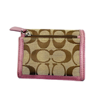 Load image into Gallery viewer, 【中古】コーチ COACH 二つ折り財布 シグネチャー ピンク コンパクト ウォレット i0724lq0160
