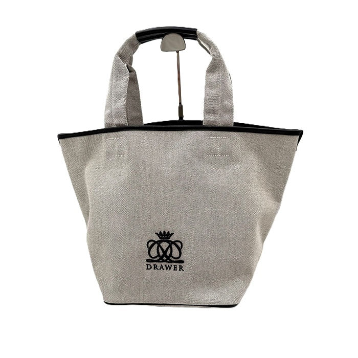 【中古】ドゥロワー Drawer ノベルティトートバッグ キャンバス生地 レザー グレー系 ブラック i0811y00212