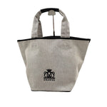 将图片加载到图库查看器，【中古】ドゥロワー Drawer ノベルティトートバッグ キャンバス生地 レザー グレー系 ブラック i0811y00212
