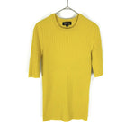 将图片加载到图库查看器，【中古】ドゥロワー Drawer 半袖リブニット リブクルーネックショートスリーブ イエロー くすみカラー i0925i01015
