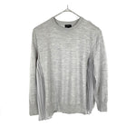 将图片加载到图库查看器，【中古】ジョセフ JOSEPH サイドシフォンプリーツニット クルーネック ニット 薄手 ライトグレー i0703n0146
