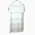 Load image into Gallery viewer, 【中古】ジェラートピケ gelato pique 半袖ワンピース マルチボーダー パステル もこもこ 白系 i0413oq01813
