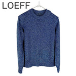 画像をギャラリービューアに読み込む, 【中古】ロエフ LOEFF ラメ ニット 長袖 クルーネック ブルー j0721s00114
