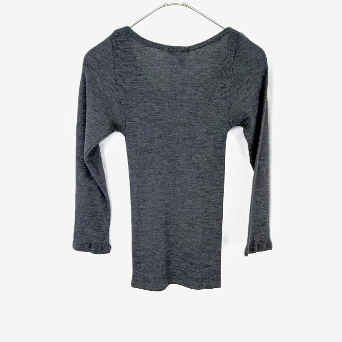 【中古】ジャーナルスタンダード JOURNAL STANDARD 細リブカットソー 七分袖 薄手 透け感 チャコールグレー i0417m0262