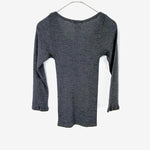 将图片加载到图库查看器，【中古】ジャーナルスタンダード JOURNAL STANDARD 細リブカットソー 七分袖 薄手 透け感 チャコールグレー i0417m0262
