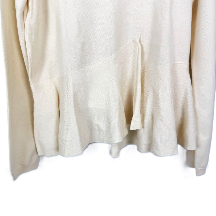 【中古】エポカ EPOCA ニット クルーネック 長袖 ペプラム 可愛い アイボリー 白系 i0807n0236