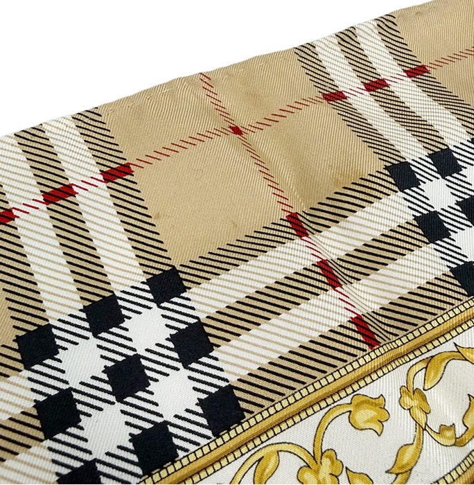 【中古】Burberrys バーバリーズ シルク スカーフ ベージュ ノバチェック 大判 シルク i0907oq02250