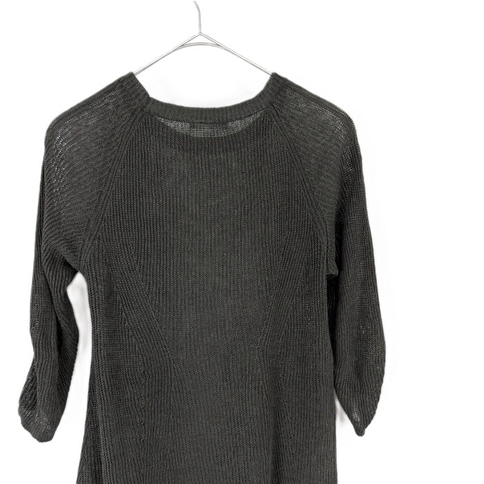 【中古】セオリーリュクス Theory luxe 七分袖ニット リネン ざっくり編み 透け感 丈長め カーキ i0818n0154