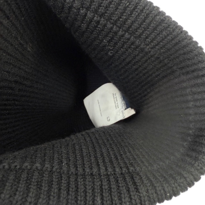 【中古】モンクレール MONCLER ニット帽 ビーニー ニットキャップ ロゴワッペン ブラック 黒 i0606aq00847