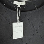 将图片加载到图库查看器，【中古】エポカ EPOCA ノースリーブニット デザイン編み ダイヤチェック ブラック 黒 i0818n0164
