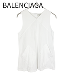 将图片加载到图库查看器，【中古】バレンシアガ BALENCIAGA ノースリーブ タンクトップ ホワイト i1008n00810
