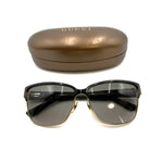 将图片加载到图库查看器，【中古】グッチ GUCCI サングラス ゴールドフレーム ハーフリム風 サイド布 グリーン系レンズ i0522lq01260
