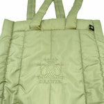 Load image into Gallery viewer, 【中古】ドゥロワー Drawer ノベルティバッグ カーキ 中綿 トートバッグ ロゴ刺繍 軽量 非売品 エコバッグ j0113s0126
