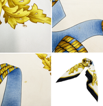 Load image into Gallery viewer, 【中古】フェラガモ Salvatore Ferragamo  シルク スカーフ 大判 ホワイト ネイビー ロープ柄 j0405oq03846
