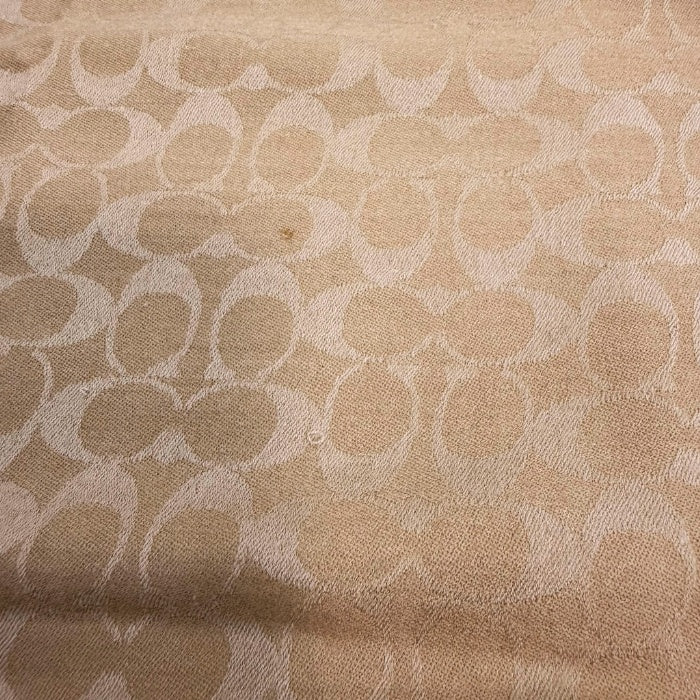 【中古】コーチ COACH ストール シグネチャー CCロゴ シルク混 上質 上品 ベージュ系 i0601oq00817