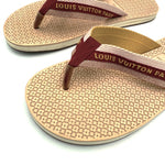 Load image into Gallery viewer, 【中古】ルイヴィトン LOUIS VUITTON ビーチサンダル トングサンダル ロゴ カジュアル ベージュ レッド i0128rq00264
