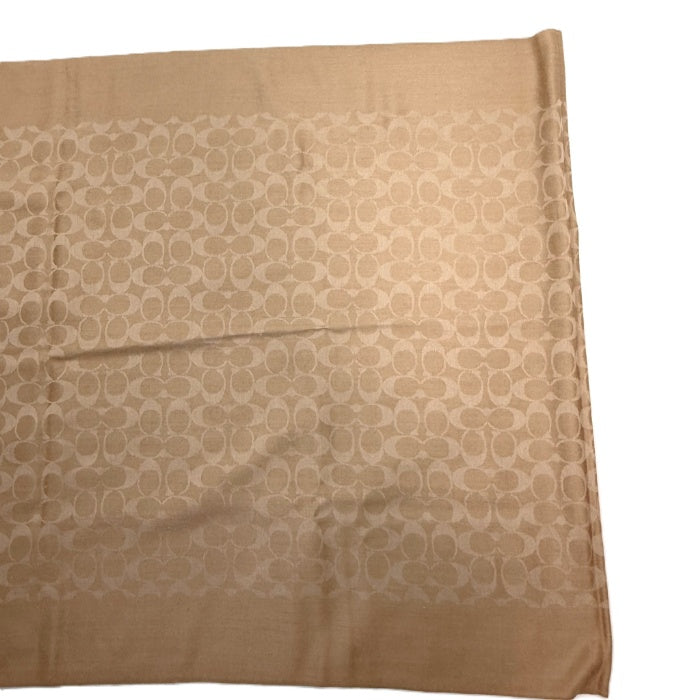 【中古】コーチ COACH ストール シグネチャー CCロゴ シルク混 上質 上品 ベージュ系 i0601oq00817