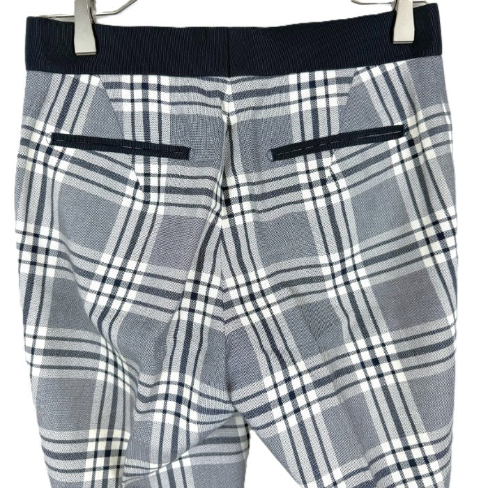 【中古】ドゥロワー Drawer タータンチェックパンツ コットン テーパード ネイビー ホワイト i0805k00116