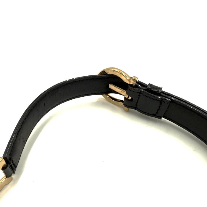 【中古】サルヴァトーレフェラガモ Salvatore Ferragamo ベルト ガンチーニ バックル ブラック ゴールド h1216aq02512