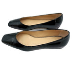 Load image into Gallery viewer, 【中古】バーニーズニューヨーク BARNEYS NEW YORK エナメルパンプス ローヒール スクエアトゥ ブラック 黒 i0624h00110
