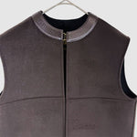 将图片加载到图库查看器，【中古】Drawer ドゥロワー ウール レザーコンビ ベスト ジレ i1031h009144
