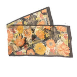 画像をギャラリービューアに読み込む, 【中古】サルヴァトーレフェラガモ Ferragamo スカーフ ロング 花柄 シアー 透け感 ブラウン オレンジ系 i0429wq00130
