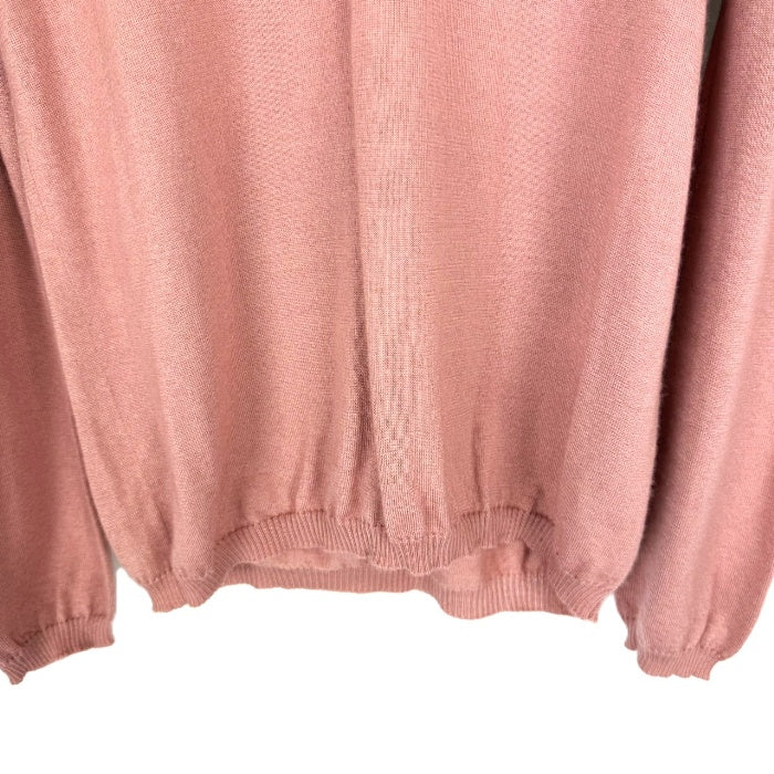 【中古】ドゥロワー Drawer Vネックニット 後ろリボン カシミヤ シルク 薄手 透け感 くすみピンク