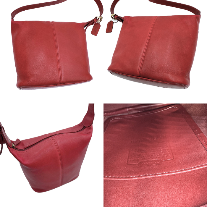 【中古】コーチ COACH ワンショルダーバッグ オールドコーチ レザー レッド くすみレッド 赤 i0810oq00169