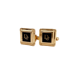 画像をギャラリービューアに読み込む, 【中古】Dior ディオール カフス ゴールド×ブラック ロゴ カフリンクス i1013tq0263
