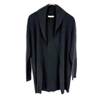 将图片加载到图库查看器，【中古】デプレ DES PRES カーディガン 襟付き ボタンレス ガウン風 ウール カシミヤ ブラック 黒 i0515n0043
