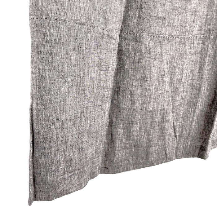 【中古】オールドイングランド OLD ENGLAND ひざ丈リネンスカート 台形 ベージュ ライトブラウン系 i0703n0095