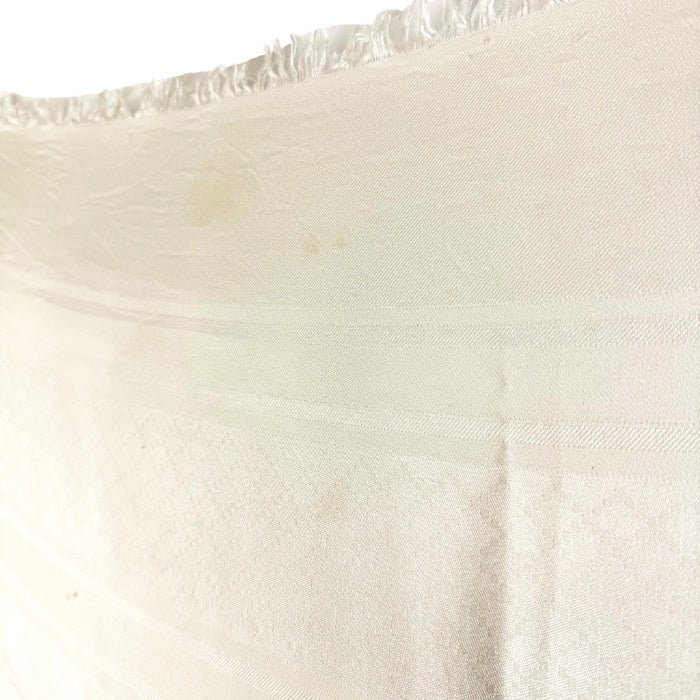 【中古】グッチ GUCCI ストール GGロゴ チェック フリンジ シンプル オフホワイト 白系 i0601oq00569