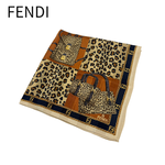 画像をギャラリービューアに読み込む, 【中古】FENDI フェンディ ハンカチ スカーフ レオパード バッグ柄 ブラウン レディース j0618lq0155
