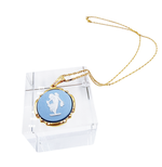 Load image into Gallery viewer, 【中古】WEDGWOOD ウェッジウッド ジャスパー ネックレス ブルー ゴールド 箱付き j0405oq0307
