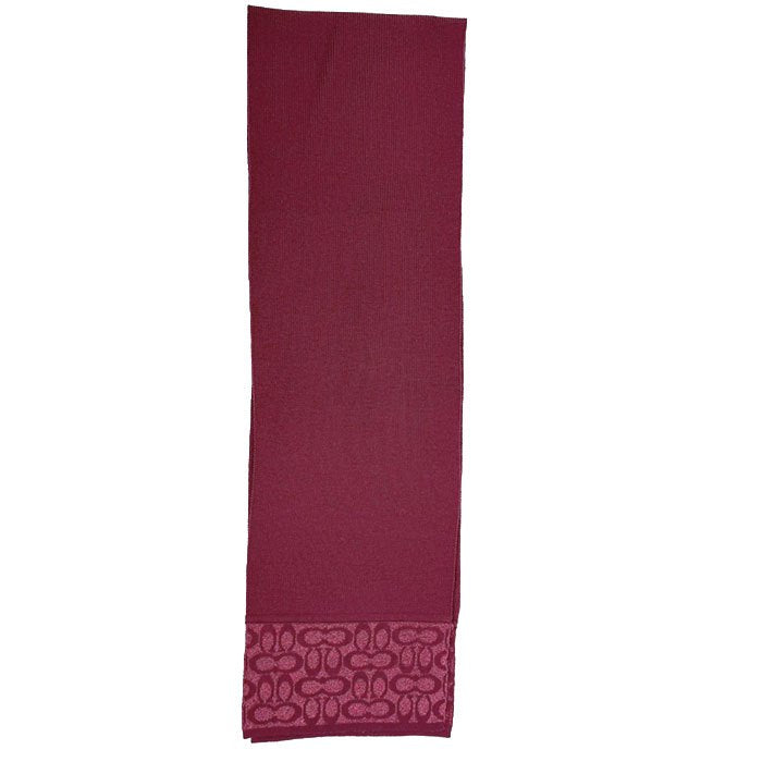 【中古】COACH コーチ マフラー ニット ストール 防寒 ボルドー i0410wq0345