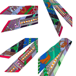 Load image into Gallery viewer, 【中古】エルメス HERMES ツイリー スカーフ スリム 馬勒とチャーム 箱付き マルチカラー i0627aq02992
