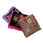 Load image into Gallery viewer, 【中古】フェイラー FEILER ハンカチ 大判 3枚セット 花柄 ブラック パープル ブラウン i0728tq0051
