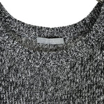 将图片加载到图库查看器，【中古】セオリーリュクス Theory luxe 七分袖ニット ミックスニット 透け感 丈長め ブラック ホワイト i0818n0144
