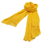 将图片加载到图库查看器，【中古】agnes b. アニエスベー 山吹色 ストール シワ加工 マフラー イエロー 大判 軽量 i0911wq0026
