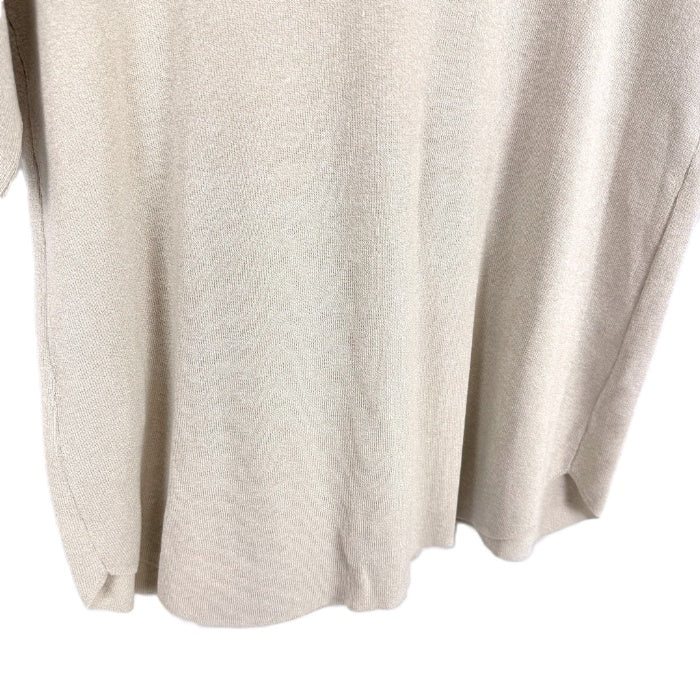 【中古】セオリーリュクス Theory luxe Vネック半袖ニット サマーニット 薄手 落ち感 ライトベージュ i0807n0148